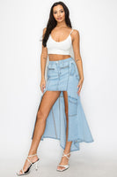 HI-LO DENIM SKIRT LIGHT