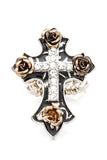 Cross And Rose Stretch Ring