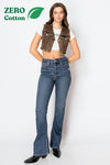 CORSET& ECO FABRIC HIGH RISE PHONE POCKET BOOTCUT