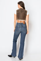 CORSET& ECO FABRIC HIGH RISE PHONE POCKET BOOTCUT