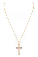 Cross Baguette CZ Pendant Necklace