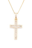 Cross Baguette CZ Pendant Necklace