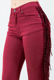 Texas Sun Fringe Bell Bottom jean in Wine