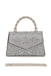 Statement Rhinestone Top Handle Clutch Bag