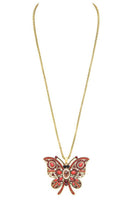 Crystal Butterfly Pendant Necklace