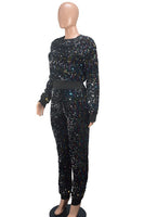 WOMEN FASHION SEQUIN TWO PIECE PANT SET