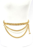 Pearl Accent Layer Chain Belt