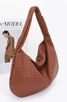 Weaved Faux Leather Soft Shoulder Bag