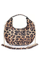 Leopard Print Top Handle Circle Swing Bag