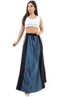 WOMEN FASHION DENIM LONG MAXI SKIRT