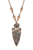 2 Tone Metal Arrowhead Pendant Necklace Set