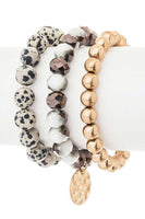 Mix Beads Layered Stretch Bracelet Set