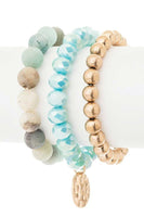 Mix Beads Layered Stretch Bracelet Set