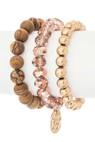 Mix Beads Layered Stretch Bracelet Set