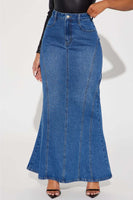 WOMEN FASHION DENIM MAXI SKIRTS