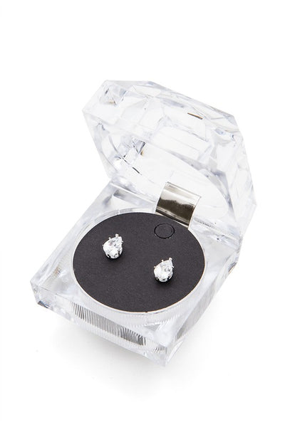 Cubic Zirconia Drop Studs 7mm