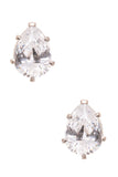 Cubic Zirconia Drop Studs 7mm