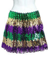 Mardi Gras Sequins Stretchy Skirt