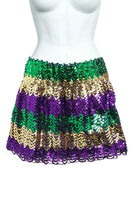 Mardi Gras Sequins Stretchy Skirt