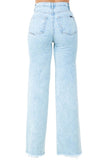 Brooklyn Wide Leg Jean with heart stud pearls