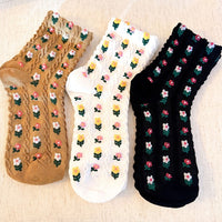 Adorable Mini Flower Socks Set Of 3