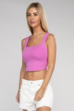 Cotton Square Neck Cropped Cami Top