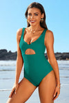 Women Cutout Scoop Neck One Piece Bathing Suit