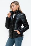 YMI Pocketed Zip Up Turtleneck Puffer Jacket