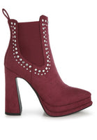 Dalton Studs Embellished High Ankle Boots