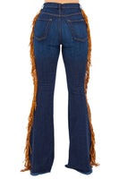 Fringe Bell Bottom in Dark Blue Made in the USA