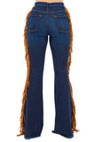 Fringe Bell Bottom in Dark Blue Made in the USA