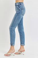 Risen Full Size High Rise Cropped Roll Up Jeans