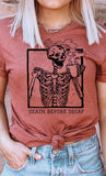 Death Before Decaf Skull PLUS Graphic Tee