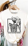 Death Before Decaf Skull PLUS Graphic Tee