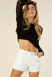 Mesh knit crop