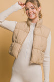 Love Tree Zip Up Turtleneck Cropped Vest Coat