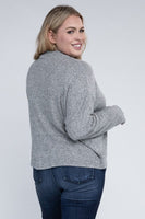 Plus Drop Shoulder Long Sleeve Top