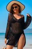 Crochet Side Split Beach Coverups Swimwear Dress