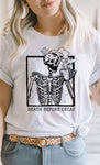 Death Before Decaf Skull PLUS Graphic Tee