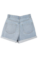 roll up denim shorts