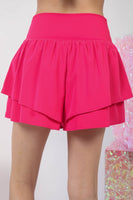 VERY J V-Shaped High Waist Layered Active Shorts