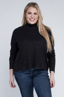 Plus Drop Shoulder Long Sleeve Top