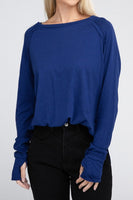 Cotton Raglan Sleeve Thumbhole Top