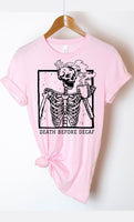 Death Before Decaf Skull PLUS Graphic Tee