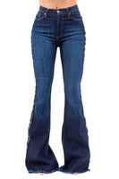 Ropin Bell Bottom Jean in Dark Wash