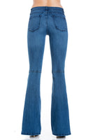 mid rise flare bell bottom denim jeans pants