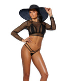 Elegant Moments Long Sleeve Swim Cover-up Crochet Top