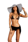 Elegant Moments Mesh Bikini Top, G-string And Matching Sarong