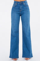 Wide Leg Jean in Medium Blue Made in USA