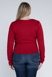 Plus Classic Ribbed Round Neck Long Sleeve